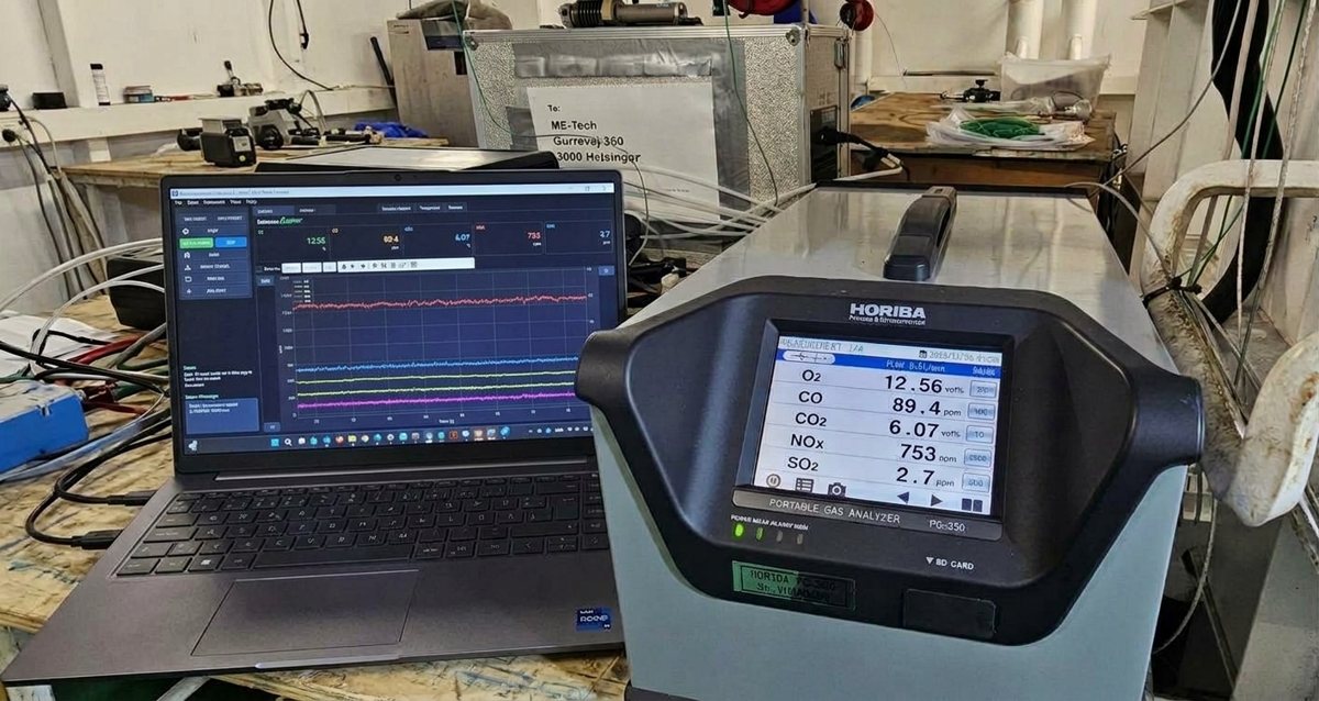 ME-Tech gas analyzer and logging program measuring onboard