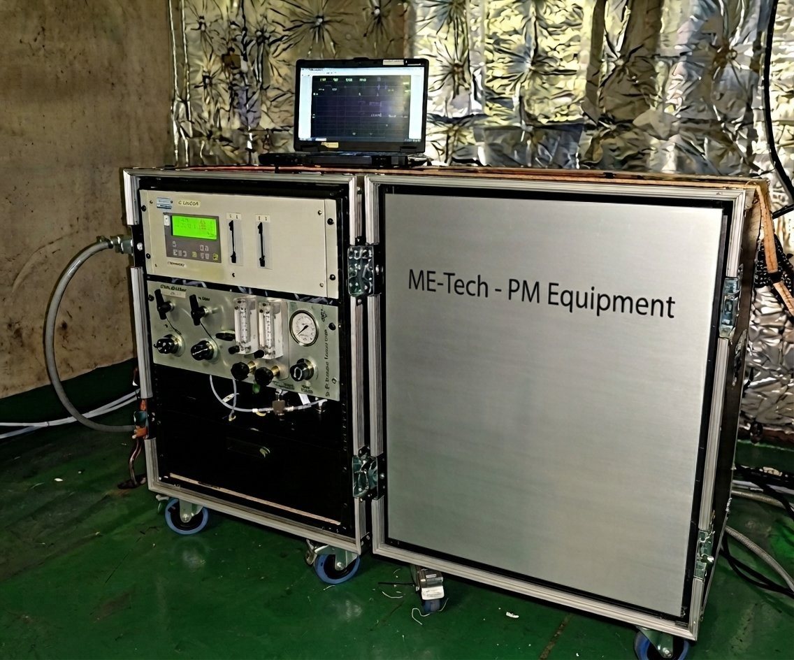 The ME-Tech PM equipment rack in its transport case